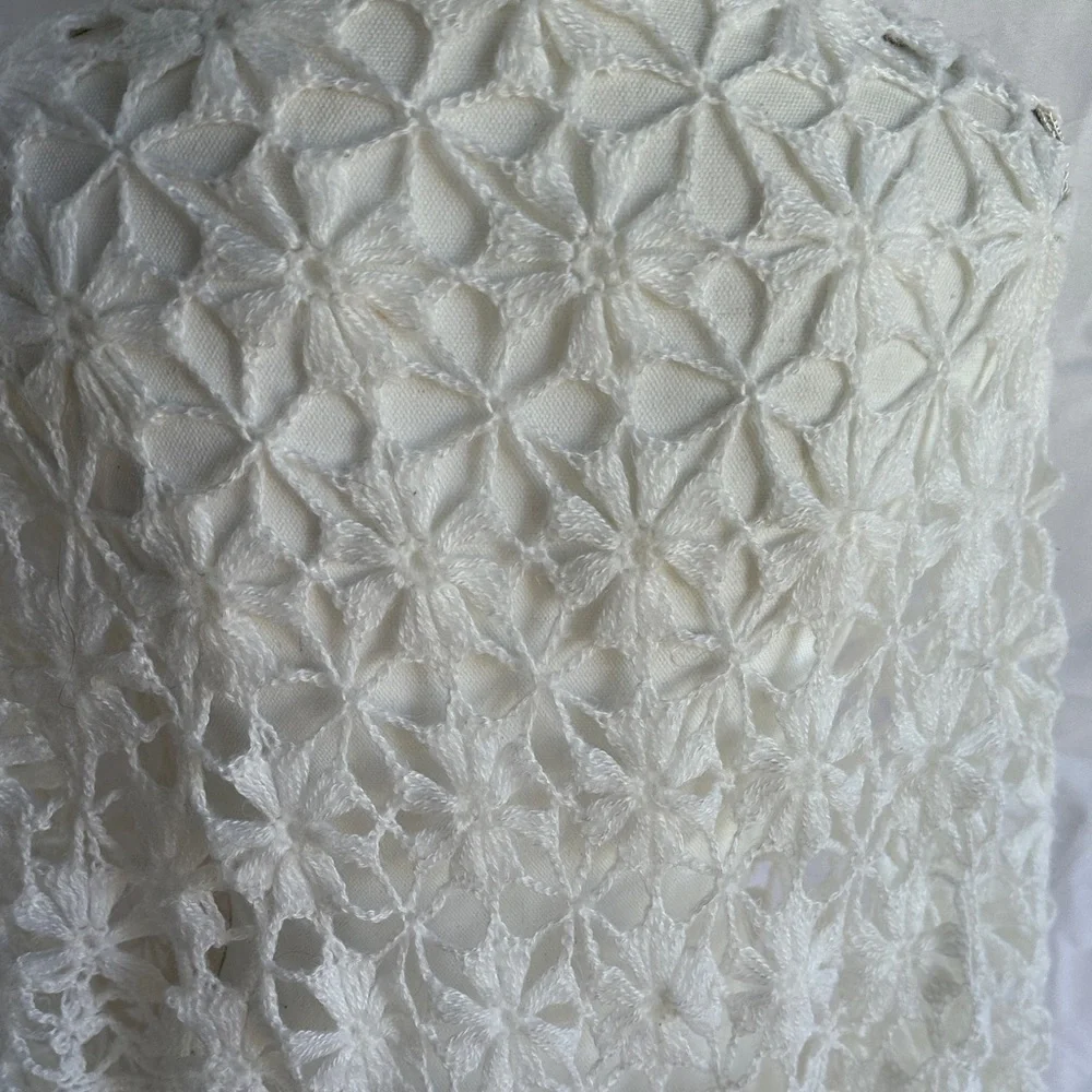 Elegant White Crochet Shawl